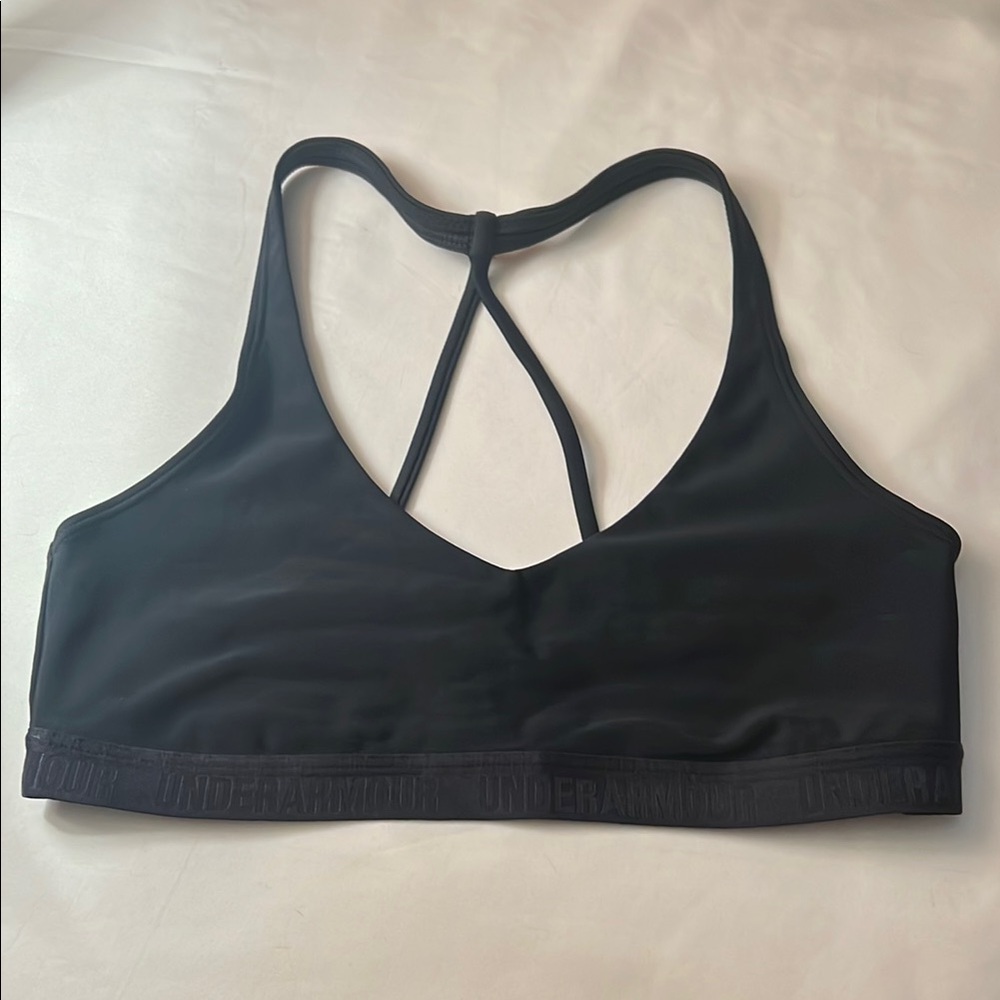 Under Armour Black Seamless Sports Bra with Crossed Straps